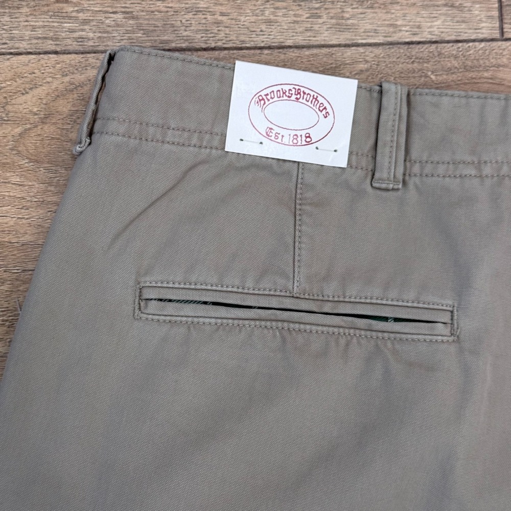 Brooks Brothers 1818 Mens Khaki Tan Chino Pants 42x34 Style 71620026 NEW